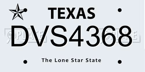 DVS4368 Texas License Plate