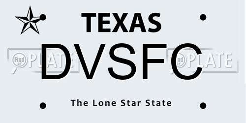 DVSFC Texas License Plate