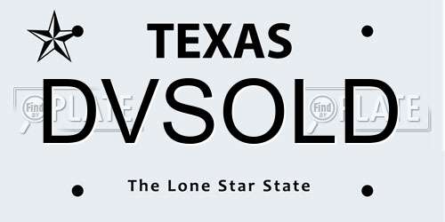 DVSOLD Texas License Plate