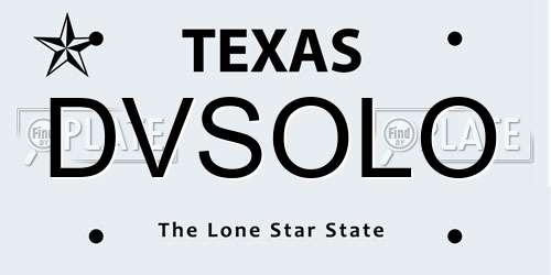 DVSOLO Texas License Plate