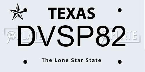 DVSP82 Texas License Plate