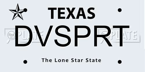 DVSPRT Texas License Plate
