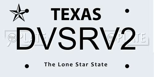 DVSRV2 Texas License Plate