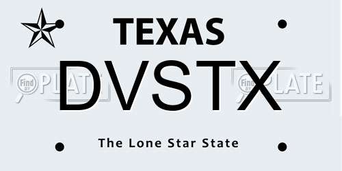 DVSTX Texas License Plate