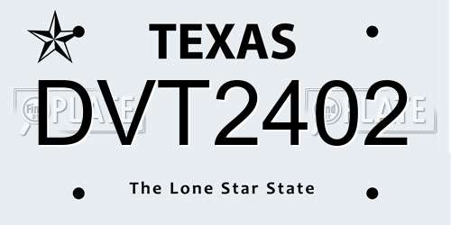 DVT2402 Texas License Plate