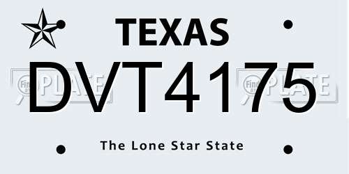 DVT4175 Texas License Plate