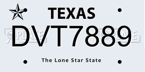 DVT7889 Texas License Plate