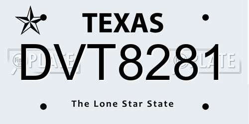 DVT8281 Texas License Plate
