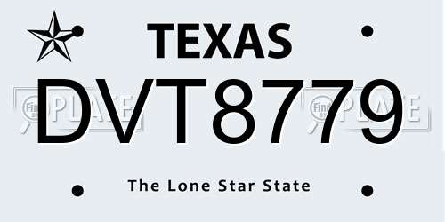 DVT8779 Texas License Plate
