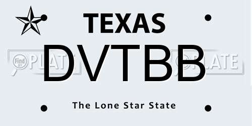 DVTBB Texas License Plate