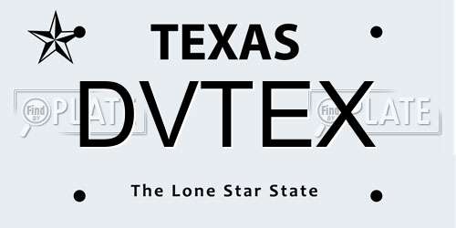 DVTEX Texas License Plate