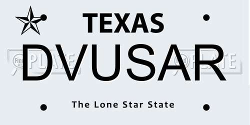 DVUSAR Texas License Plate