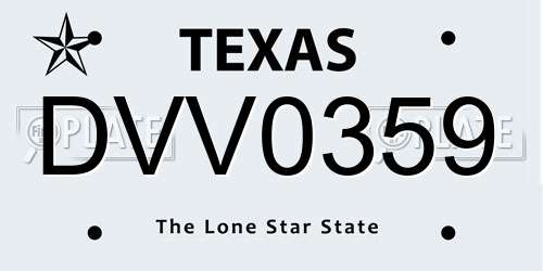 DVV0359 Texas License Plate