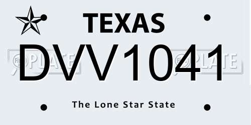 DVV1041 Texas License Plate