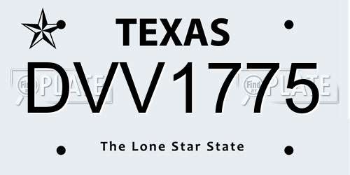 DVV1775 Texas License Plate