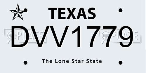 DVV1779 Texas License Plate
