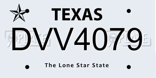 DVV4079 Texas License Plate