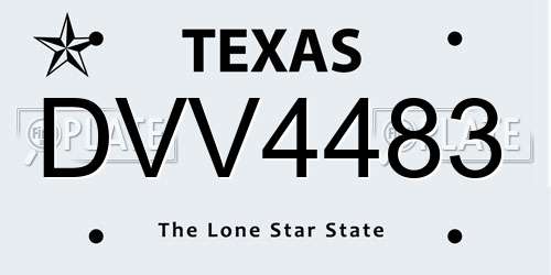 DVV4483 Texas License Plate