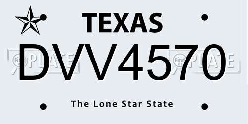 DVV4570 Texas License Plate