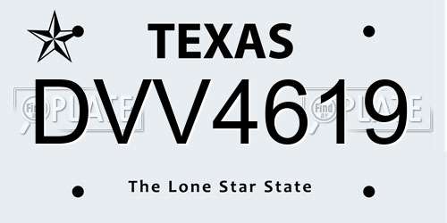 DVV4619 Texas License Plate