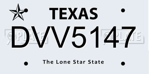 DVV5147 Texas License Plate