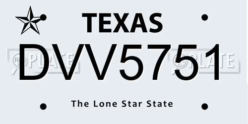 DVV5751 Texas License Plate