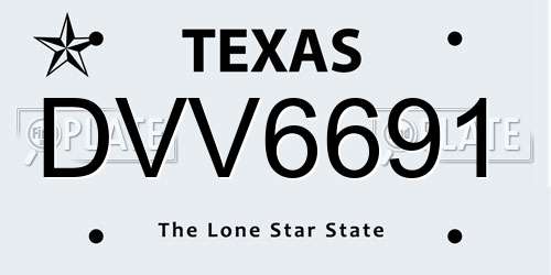 DVV6691 Texas License Plate
