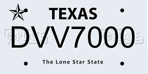 DVV7000 Texas License Plate