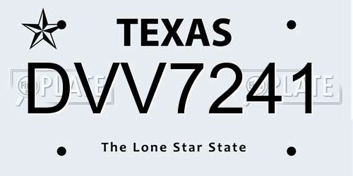 DVV7241 Texas License Plate