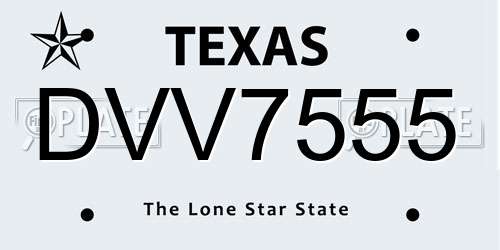 DVV7555 Texas License Plate