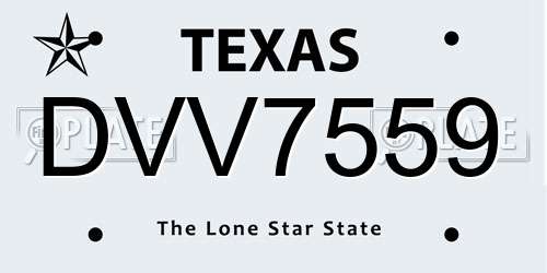 DVV7559 Texas License Plate
