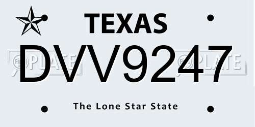 DVV9247 Texas License Plate