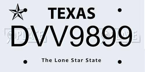 DVV9899 Texas License Plate