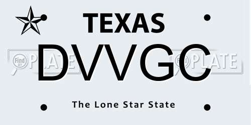 DVVGC Texas License Plate