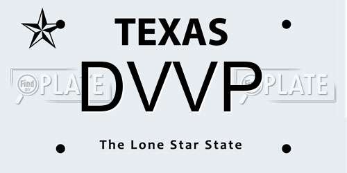 DVVP Texas License Plate