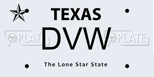 DVW Texas License Plate