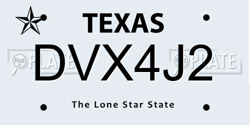 DVX4J2 Texas License Plate