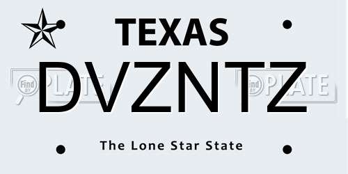 DVZNTZ Texas License Plate