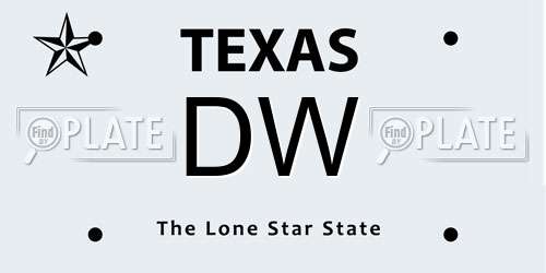 DW Texas License Plate