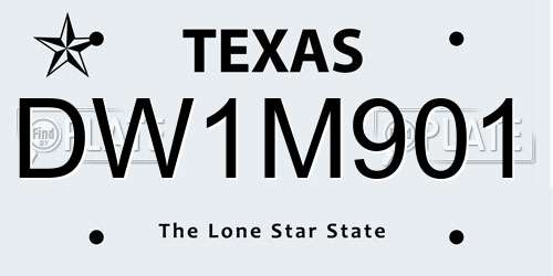 DW1M901 Texas License Plate