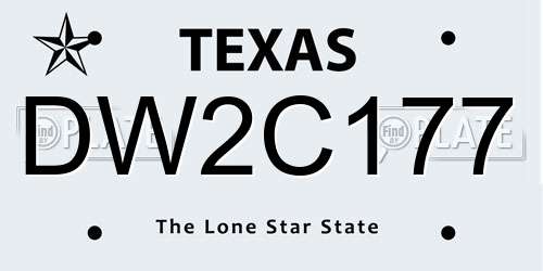 DW2C177 Texas License Plate