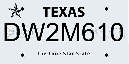 DW2M610 Texas License Plate