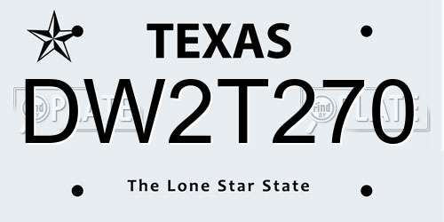 DW2T270 Texas License Plate