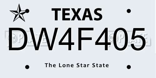 DW4F405 Texas License Plate