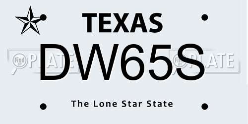 DW65S Texas License Plate