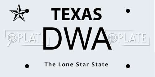 DWA Texas License Plate