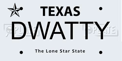 DWATTY Texas License Plate