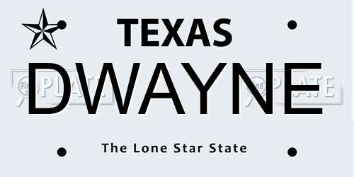 DWAYNE Texas License Plate