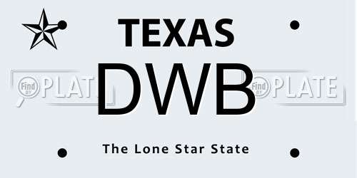 DWB Texas License Plate