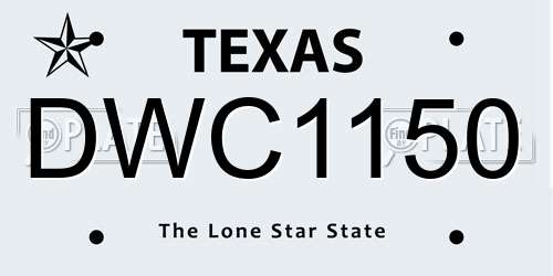 DWC1150 Texas License Plate
